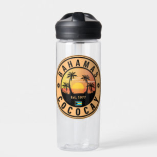 Coco Cay Bahamas Retro Sunset Souvenirs 60s Water Bottle