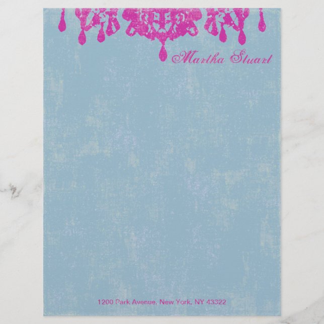 Coco Chandelier CHANGE COLOR ~ Letterhead (Front)