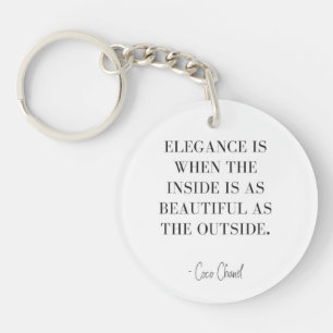 Coco Chanel Quotes Aesthethic Elegant Keychain