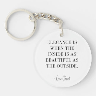 Coco Chanel Quotes Aesthethic Elegant Keychain