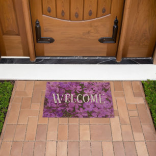Coco coir fiber doormat with custom flower photo