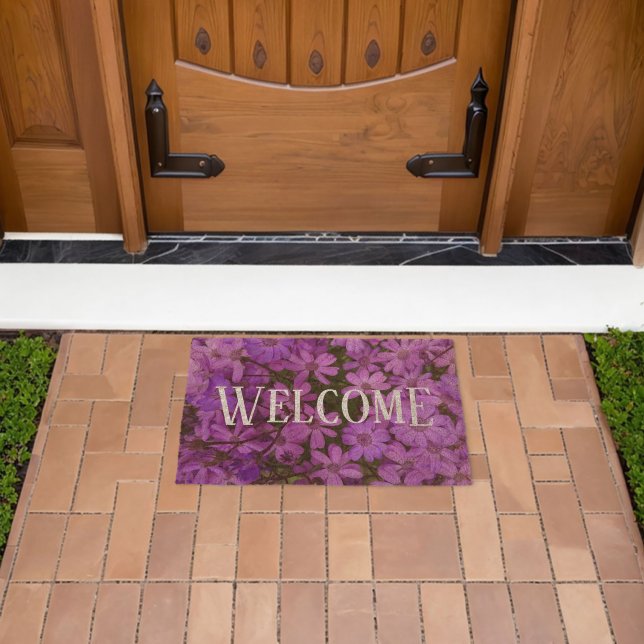Coco coir fiber doormat with custom flower photo (Insitu (Outdoor))