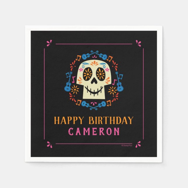 Coco Colorful Birthday Fiesta Birthday Napkins (Front)