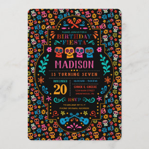 Coco Colorful Birthday Fiesta Invitation