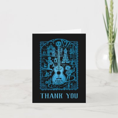 Coco Colorful Birthday Fiesta Thank You Card