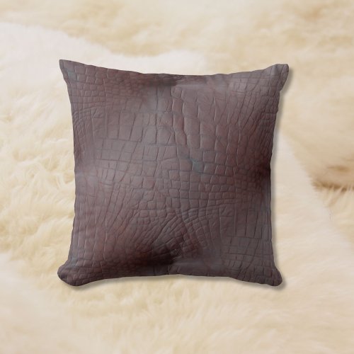 Coco Crocodile Faux Leather Throw Pillow