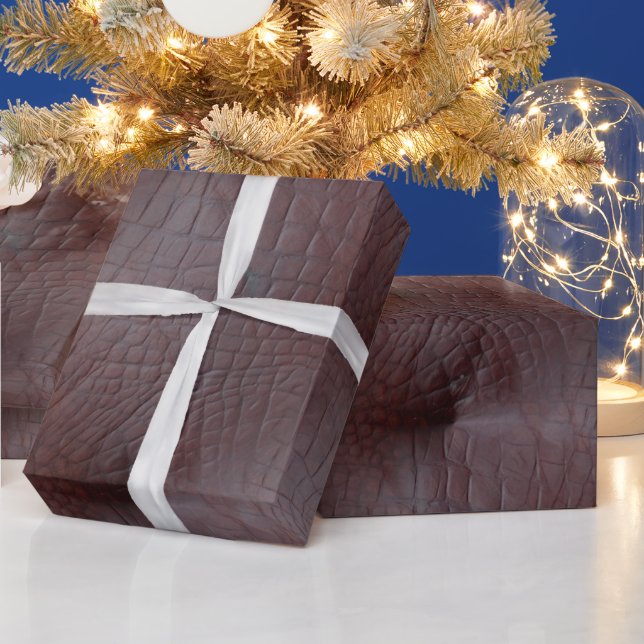 Coco Crocodile Faux Leather Wrapping Paper (Holidays)