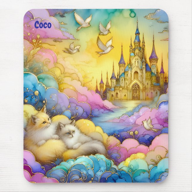COCO ~Crystal Castle Clouds Kittens ~ Mousepad (Front)