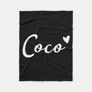 Coco Cute Heart Funny Grandma Mother's Day Fleece Blanket