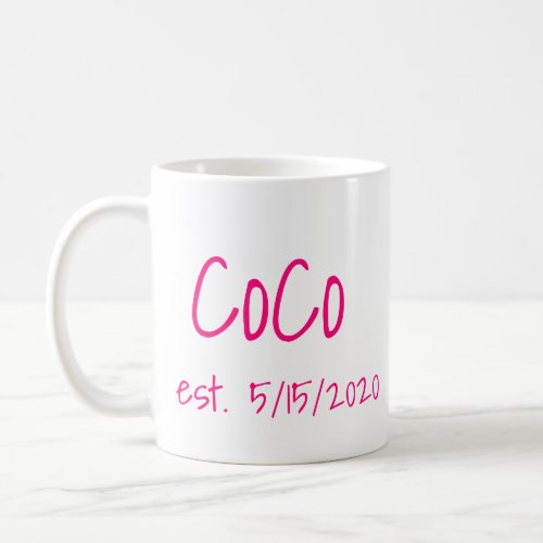 CoCo Established Date Coffee Mug