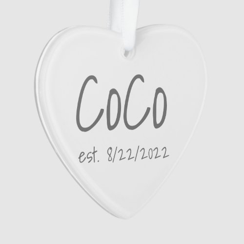 CoCo Established Date Personalized Acrylic Ornament