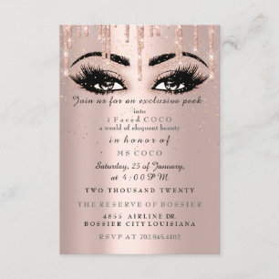 Coco Event Drips Rose Eyelash Confetti Makeup Invitation