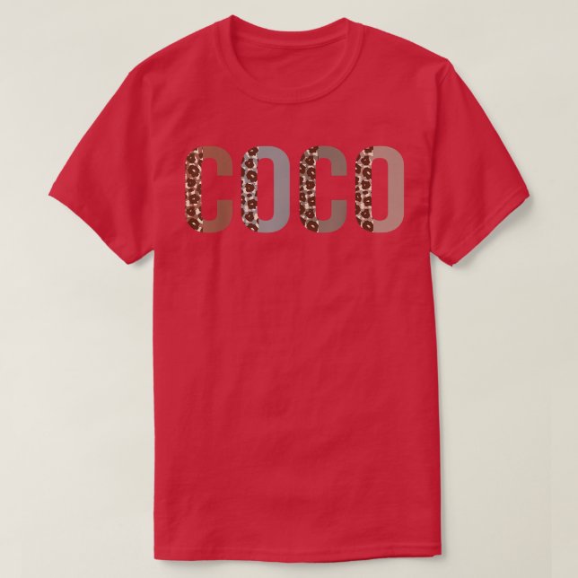 Coco Leopard Print Mom Cute Mothers Day Funny Gran T-Shirt (Design Front)