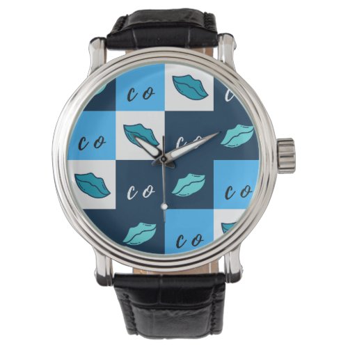 Coco lips tiled print watch