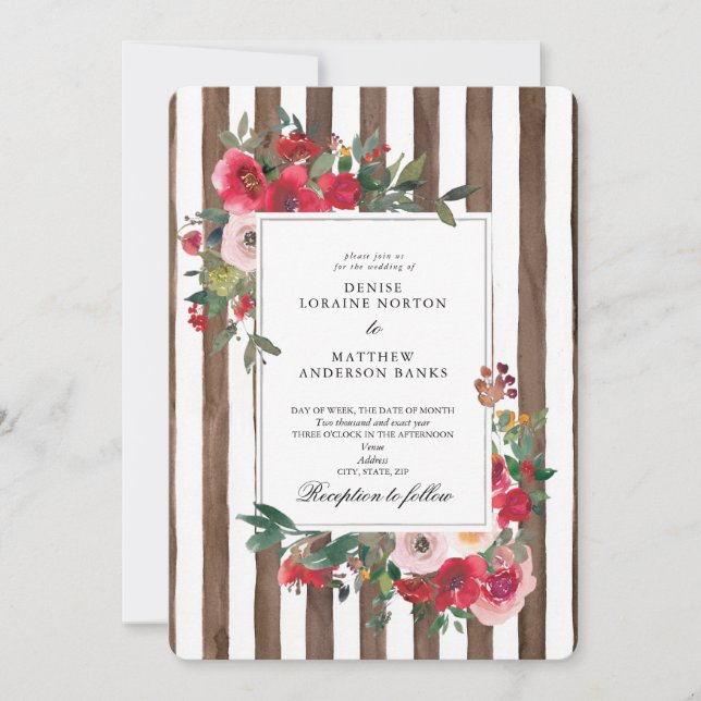 Coco Mocha Wedding Invitation (Front)