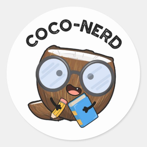 Coco_nerd Funny Fruit Coconut Pun  Classic Round Sticker