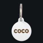 Coco Pet ID Tag<br><div class="desc">The name Coco in leopard print style. All colours can be changed. Get in touch to request a name.</div>
