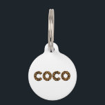 Coco Pet ID Tag<br><div class="desc">The name Coco in leopard print style. All colours can be changed. Get in touch to request a name.</div>