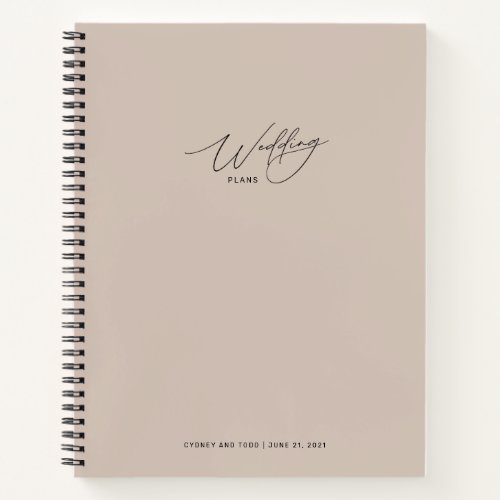 Coco Pink Wedding Plans Notebook