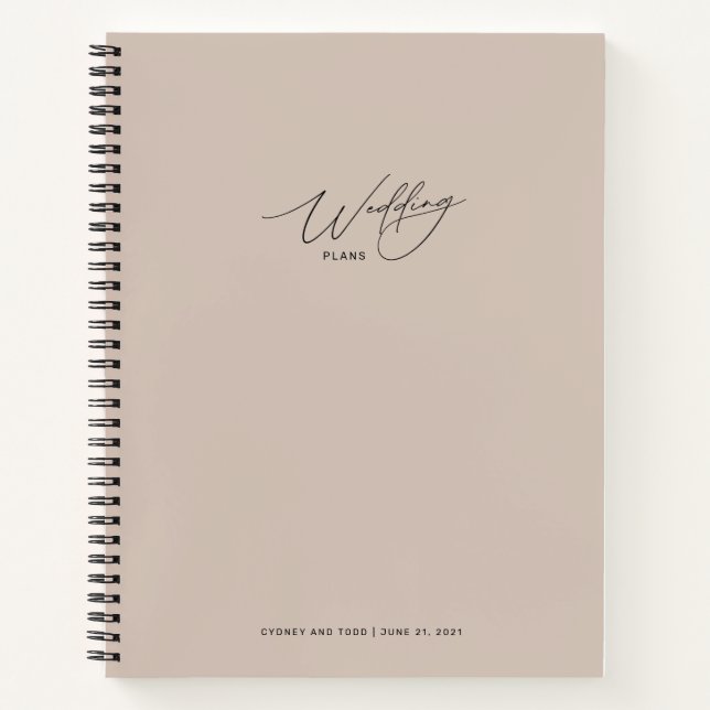 Coco Pink Wedding Plans Notebook (Front)
