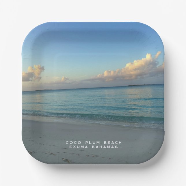 Coco Plum Beach Exuma Bahamas Paper Plates (Front)