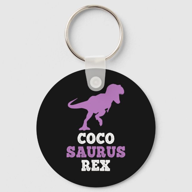 Coco-saurus Rex Dino Dinosaur Cocosaurus Funny  Keychain (Front)