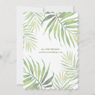 COCO Watercolor Palm Leaf Wedding Invitation