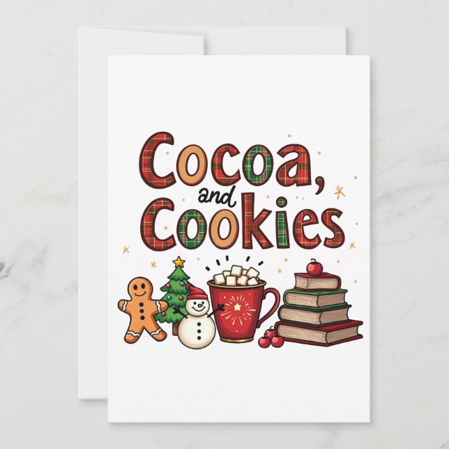 Cocoa and Cookies Christmas Lovers Invitation (Front)