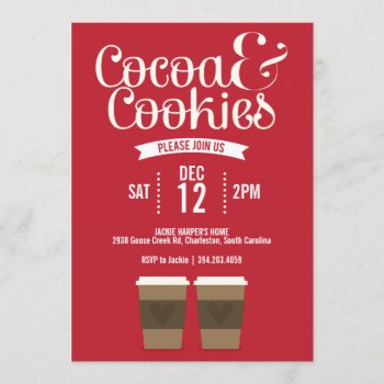 Cocoa And Cookies Party Invitation by cranberrydesign at Zazzle