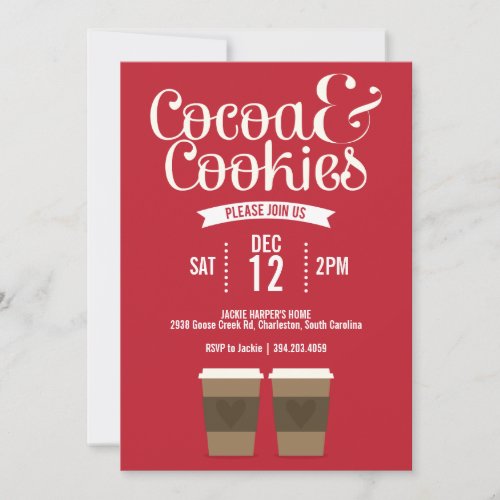 Cocoa and Cookies Party Invitation