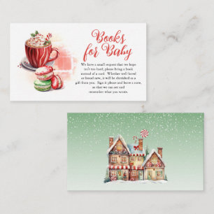 Cocoa and Macarons Girl Baby Shower Books for Baby Enclosure Card