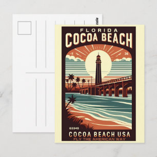 Cocoa Beach City Florida coast line gifts Postcard