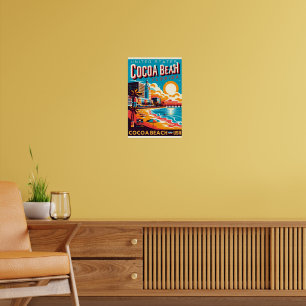 Cocoa Beach City Florida coast line gifts Poster