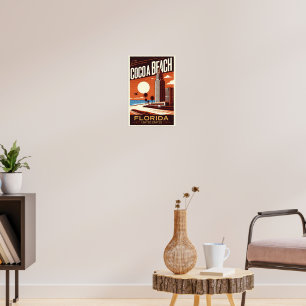 Cocoa Beach City Florida coast line gifts Poster