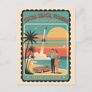 Cocoa Beach FL – Space Coast Retro 1950s Postcard