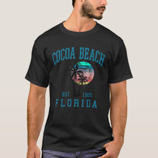 Cocoa Beach Florida Beach Retro Sunset Palm Trees  T-Shirt