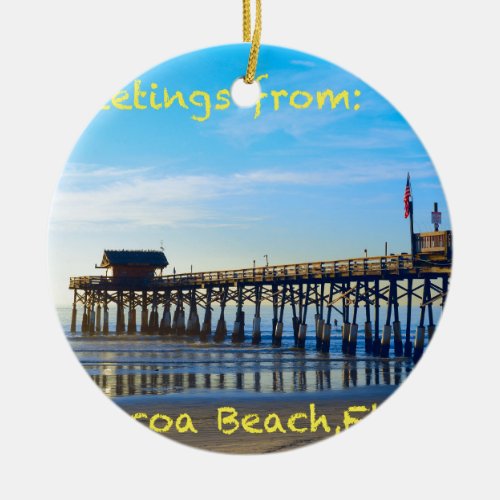 Cocoa Beach Florida Ceramic Ornament