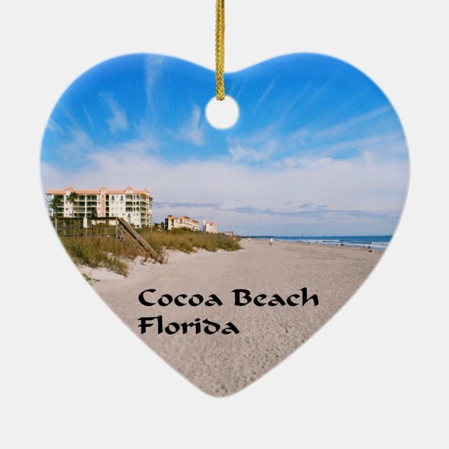 cocoa Beach Florida Ceramic Ornament (Back)