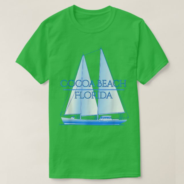 Cocoa Beach Florida Coastal Nautical Sailing Sailo T-Shirt (Design Front)