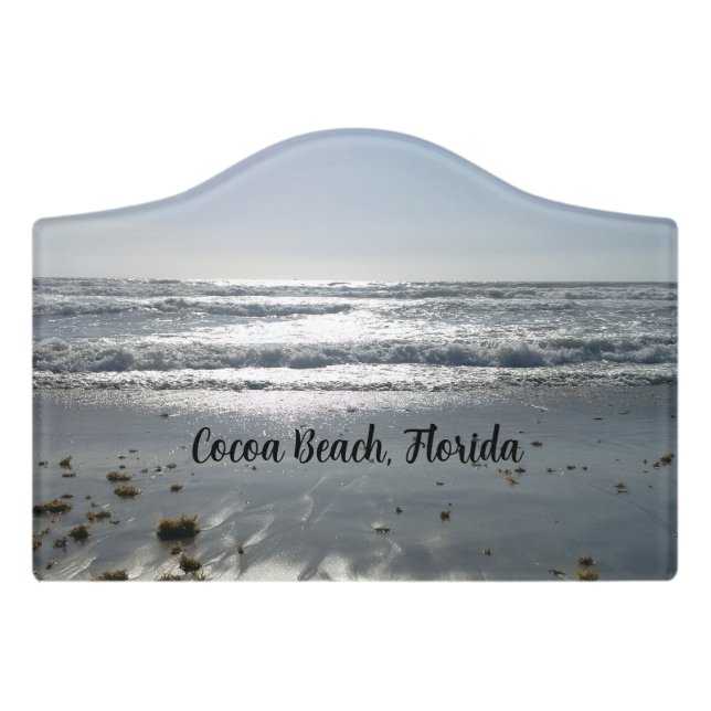 Cocoa Beach, Florida Door Sign (Small Crest Front)