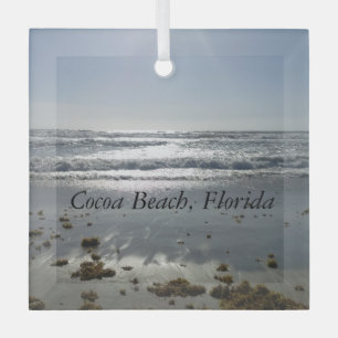 Cocoa Beach Florida Glass Ornament