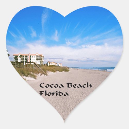 cocoa Beach Florida Heart Sticker