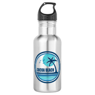 Cocoa Beach Florida Palm Tree Birds Stainless Steel Water Bottle