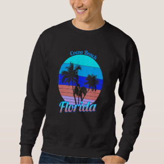 Cocoa Beach Florida Retro Tropical Palm Trees Vaca Sweatshirt