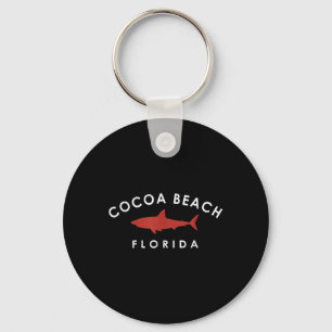 Cocoa Beach Florida Shark Vacation Souvenir Vintag Keychain