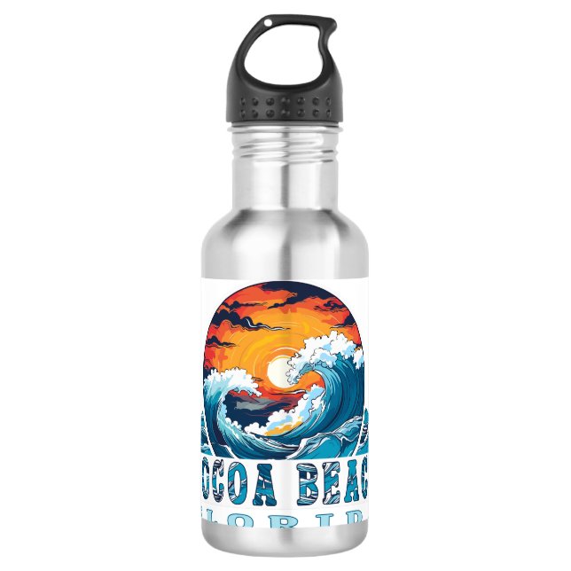 Cocoa Beach Florida Stainless Steel Water Bottle (Front)