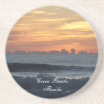 Cocoa Beach Florida Sunrise Waves Photo Coaster at Zazzle