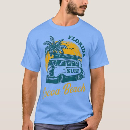 Cocoa Beach Florida  Surfing Surf Van Beach T_Shirt