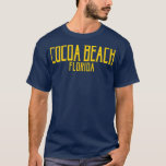 Cocoa Beach Florida Text Amber Print  T-Shirt