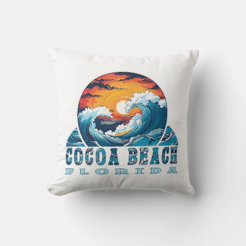 Cocoa Beach Florida Throw Pillow
